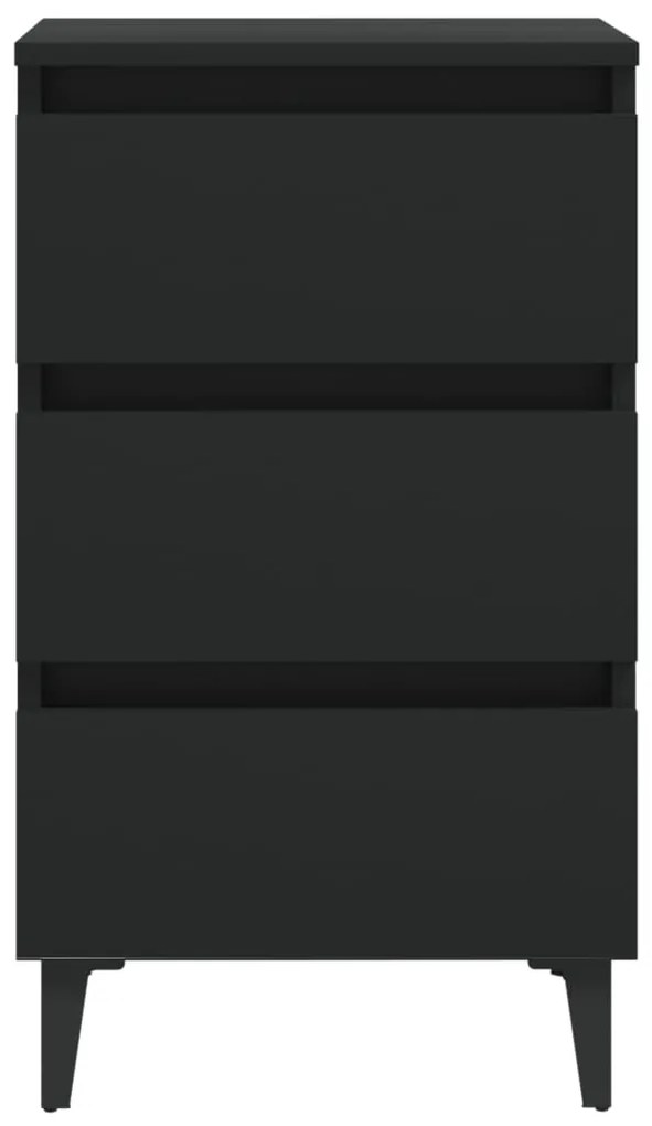 vidaXL Κομοδίνo Μαύρο 40 x 35 x 69 εκ. με Μεταλλικά Πόδια