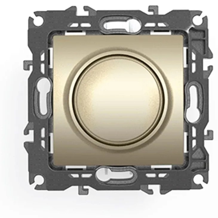 Dimmer Χωνευτό Led TRIAC 1000115404 800VA 250VAC IP20 Matte Champagne Aca