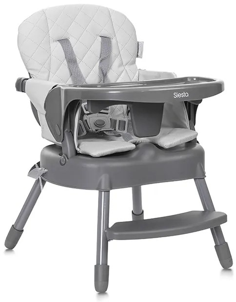 Καρεκλάκι φαγητού Siesta 3in1 Grey Leather 10100532506 Lorelli