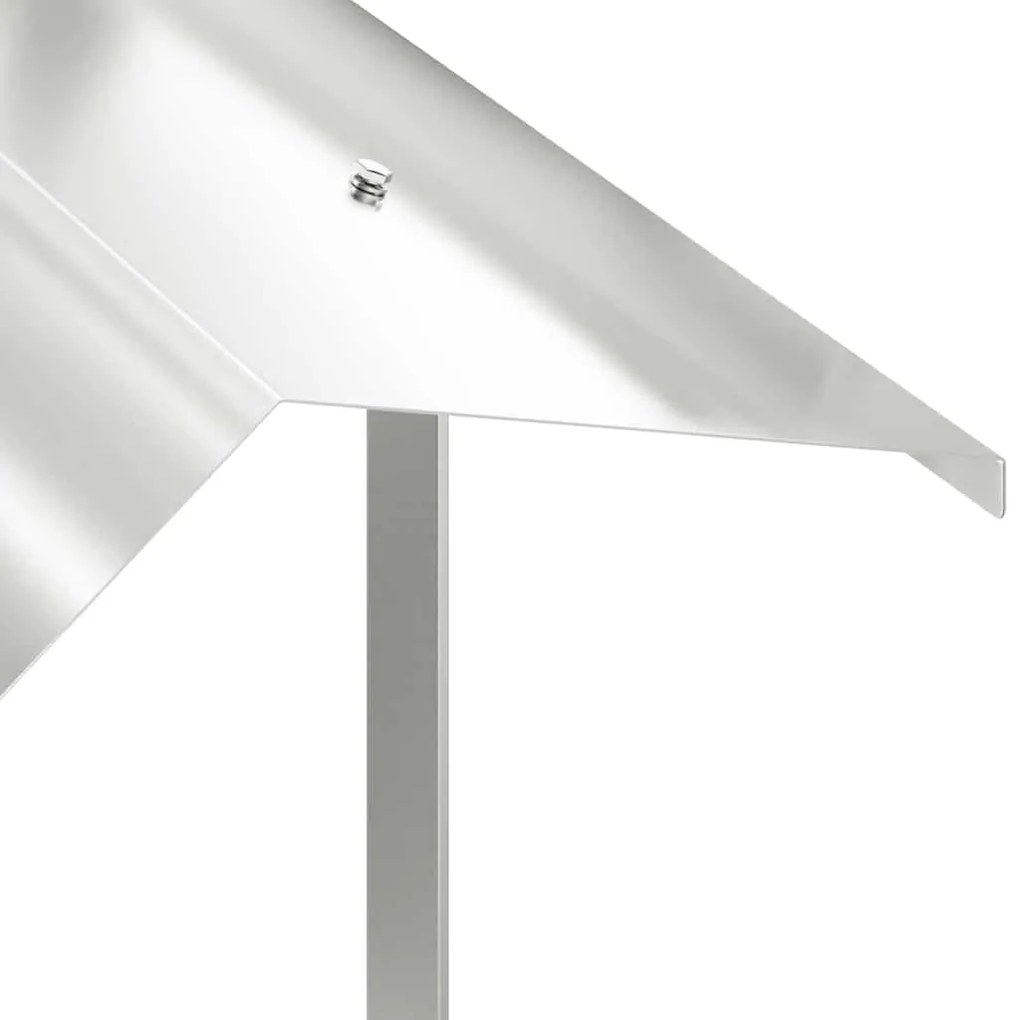 vidaXL Καπνοδόχος Ασημί 50 x 60 x 37 εκ Ανοξείδωτο ατσάλι