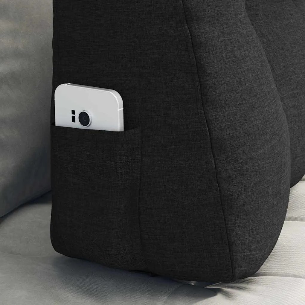 vidaXL Μαξιλάρι Πλάτης Μαύρο 80 x 24 x 50 εκ ύφασμα