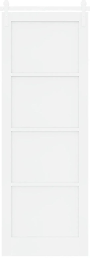 vidaXL Συρόμενη Πόρτα με Σετ Υλικών Λευκή 83x232 cm Συμπαγές Ξύλο Πεύκου