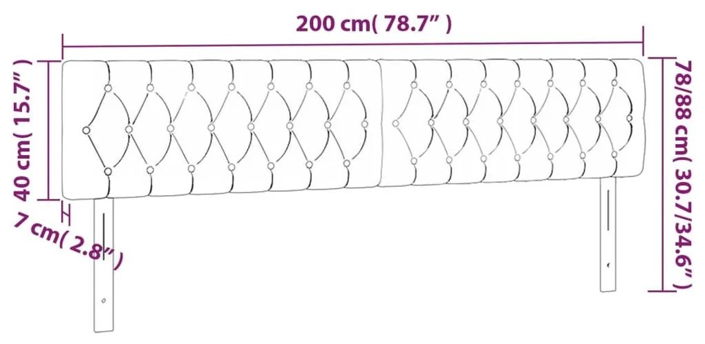 Κεφαλάρια Κρεβατιού 2 τεμ. Αν. Γκρι 100x7x78/88 εκ. Βελούδινο - Γκρι