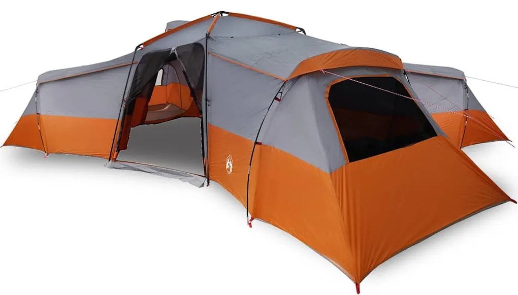 vidaXL Οικογενειακή Σκηνή Γκρι και πορτοκαλί 833 x 585 x 216 εκ.