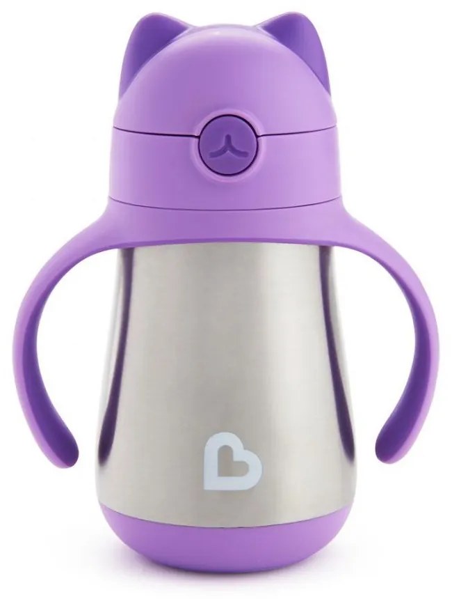 Παγούρι - Θερμός Παιδικό Με Καλαμάκι Cool Cat 237ml Purple Munchkin 237ml Ανοξείδωτο Ατσάλι