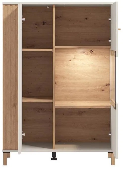 Βιτρίνα Belfort 2K VS1 Cashmere - Artisan Oak 85x40x122 εκ. 85x40x122 εκ.