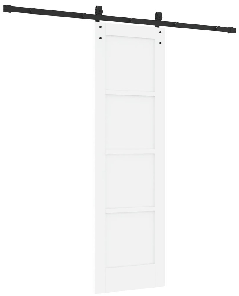 vidaXL Συρόμενη Πόρτα με Σετ Υλικών Λευκή 61x198.5 εκ. Συμπαγές Ξύλο