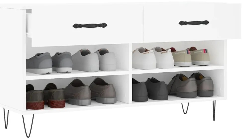 vidaXL Παπουτσοθήκη Λευκή 102 x 35 x 55 εκ. από Επεξεργασμένο Ξύλο