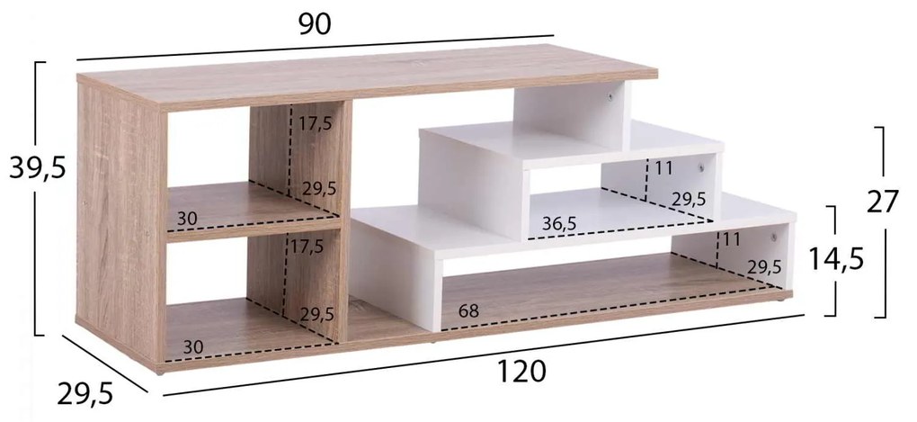 ΕΠΙΠΛΟ TV HUGH HM8764.01 120X29.5X39.5Y εκ. SONAMA  ΛΕΥΚΟ