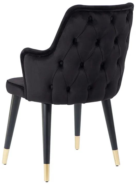 Artekko Slumdein Καρέκλα Ξύλο  Μαύρο Χρώμα Χρυσό  Ύφασμα (56x66x93)cm