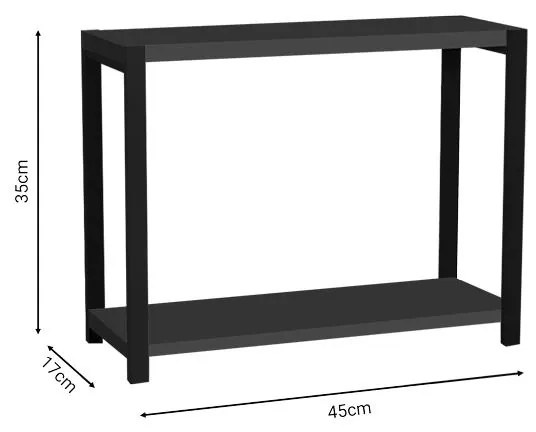 Επιτραπέζια ραφιέρα Lerf ανθρακί μελαμίνης-μαύρο μέταλλο 45x17x35εκ 45x17x35 εκ.