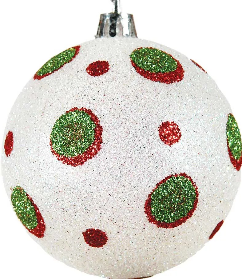 Άσπρη Χριστουγεννιάτικη Μπάλα 8cm 154753