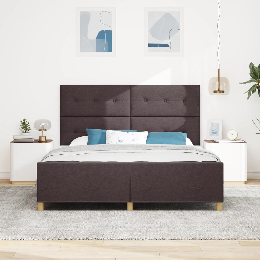 vidaXL Κρεβάτι Καφέ 180x200 εκ. Υφάσμα
