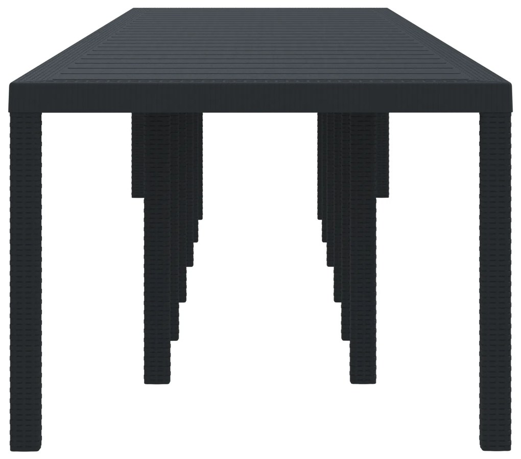 vidaXL Τραπέζι Κήπου Ανθρακί 400x100x73 εκ. Πολυ Ράττεν