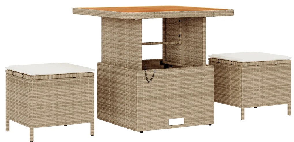 vidaXL Σετ Καναπέ Κήπου 9 pcs μπεζ και κρεμ 80 x 80 x 71 cm