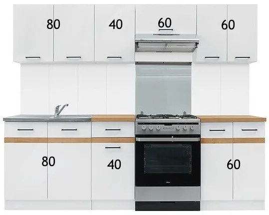Σετ κουζίνας Econ plus 113, 240x60cm, Πάγκος, Πλαστικοποιημένη μοριοσανίδα