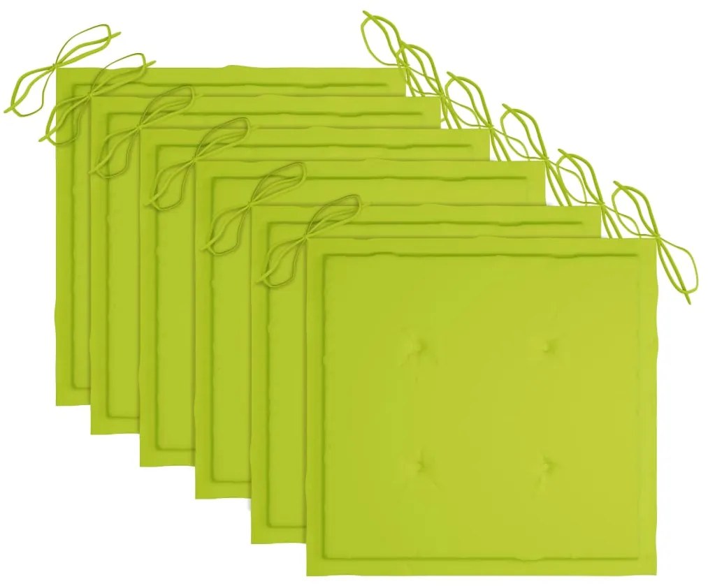 vidaXL Καρέκλες Κήπου Στοιβαζόμενες 6 τεμ. Μασίφ Ξύλο Teak &amp; Μαξιλάρια