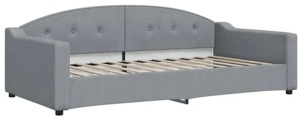 vidaXL Καναπές Κρεβάτι Συρόμενος Αν. Γκρι 100x200 εκ Ύφασμα &amp; Συρτάρια