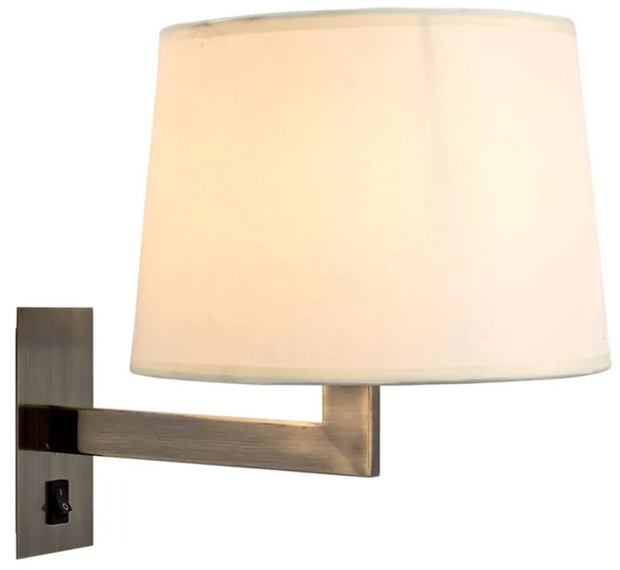 Φωτιστικό Τοίχου - Απλίκα 77-2119 ARB-2267/001 Dona Antique Brass Homelighting Μέταλλο,Ύφασμα