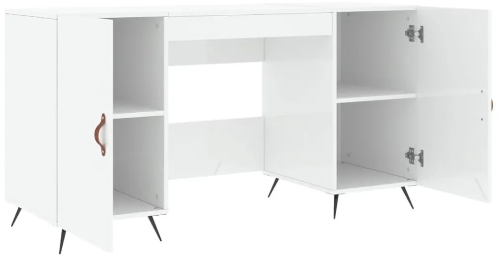 vidaXL Γραφείο Γυαλιστερό Λευκό 140x50x75 εκ. Επεξεργασμένο Ξύλο