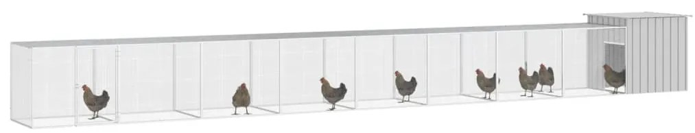 vidaXL Κοτέτσι - Κλουβί Γκρι 900x91x100 εκ. από Γαλβανισμένο Χάλυβα