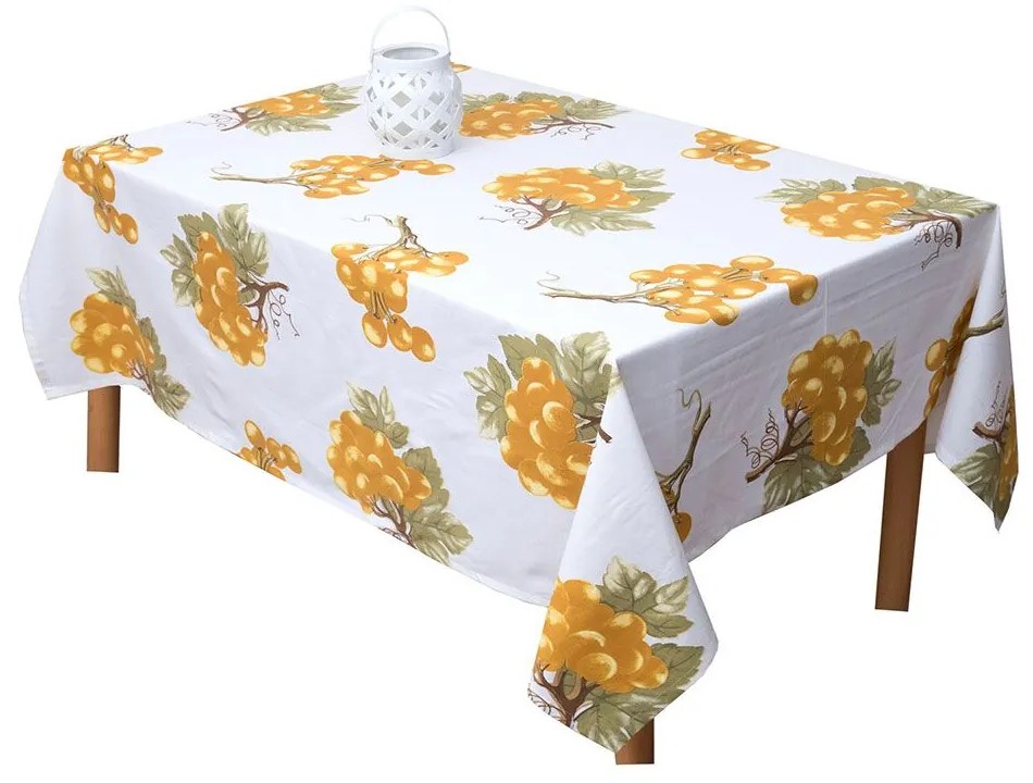 Τραπεζομάντηλο 611 Σταφύλια White Viopros 160X160 100% Cotton