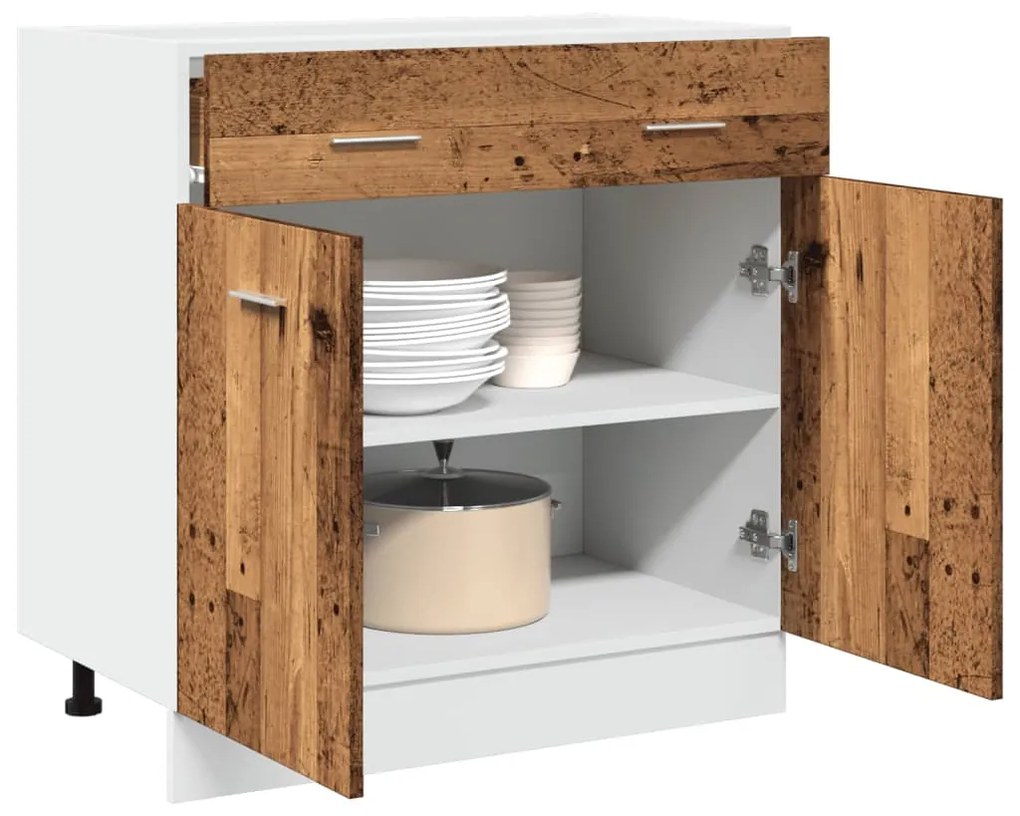 Ντουλάπι με Συρτάρια "Lyon" από Παλιό Ξύλο 80x46x81,5 εκ. από Τεχνητό Ξύλο