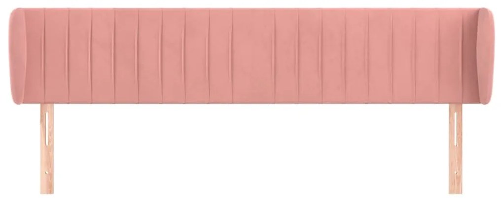 Κεφαλάρι με Πτερύγια Ροζ 163x23x78/88 εκ. Βελούδινο - Ροζ