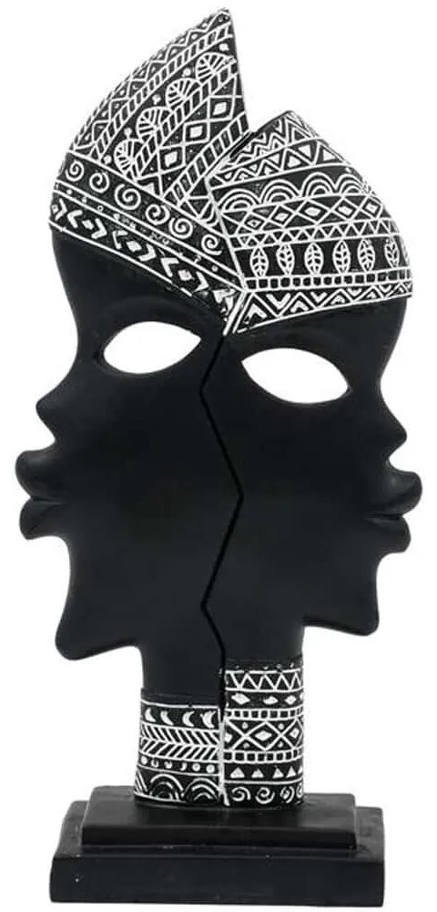 Διακοσμητική Φιγούρα African 374-225-466 15x7x31cm Black-White Polyresin