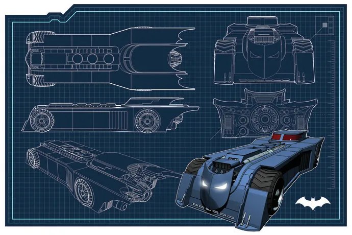 Εικονογράφηση Batmobil - Blueprint