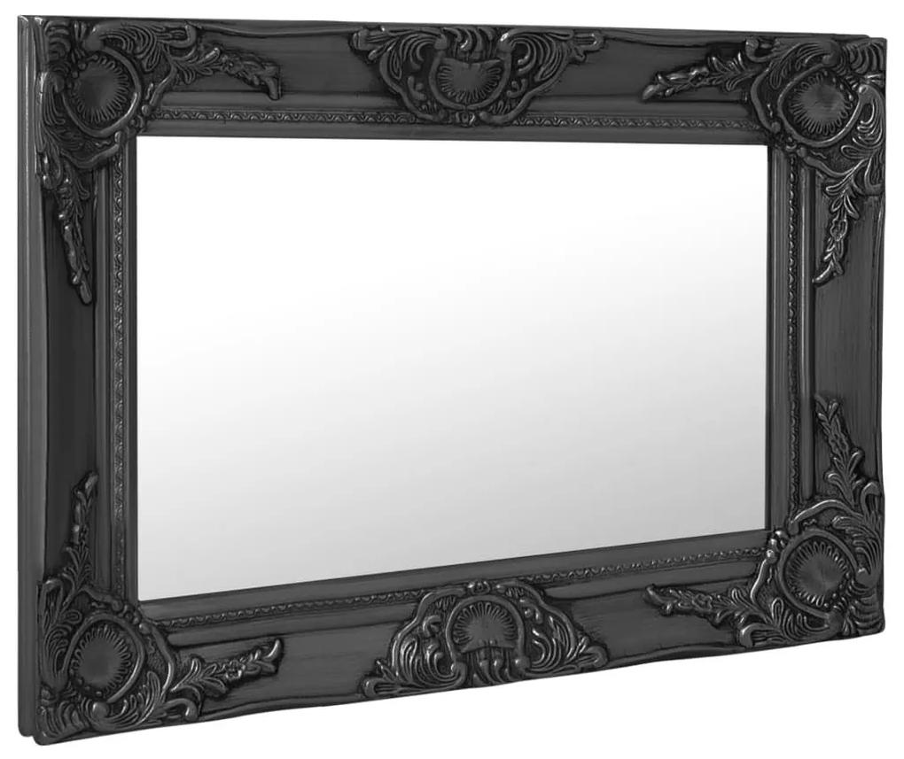 Καθρέφτης Τοίχου με Μπαρόκ Στιλ Μαύρος 60 x 40 εκ. - Μαύρο