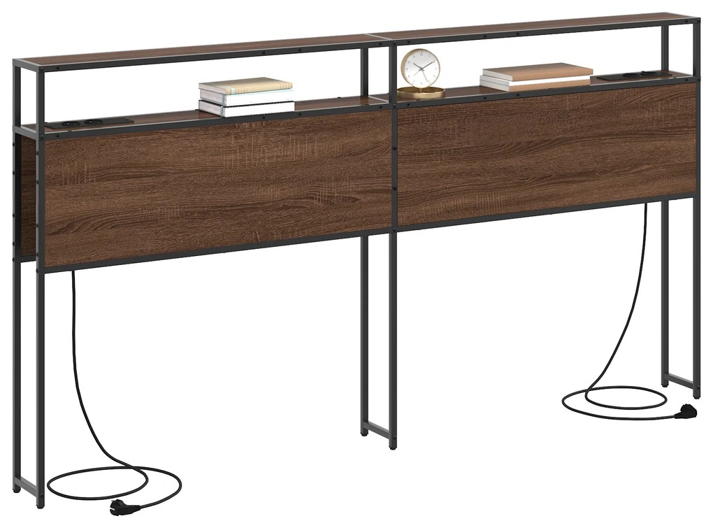 vidaXL Κεφαλάρι Αποθήκης Επιτοίχιο Καφέ δρυς 180 cm Επεξεργασμένο ξύλο