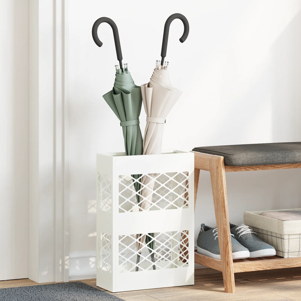 vidaXL Σχέδιο & βάση αποθήκευσης Lattice Λευκό 28 x 12 x 41 εκ Ατσάλι