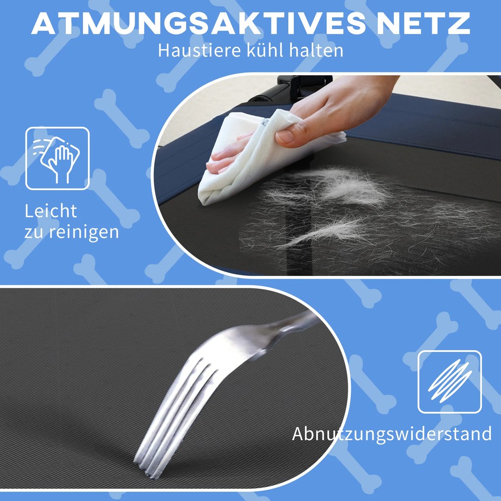 PawHut Κρεβάτι Σκύλου με Τέντα, αναπνέον, αδιάβροχο, έως 20 kg, 76 x 61 x 69,5 cm, Σκούρο Μπλε