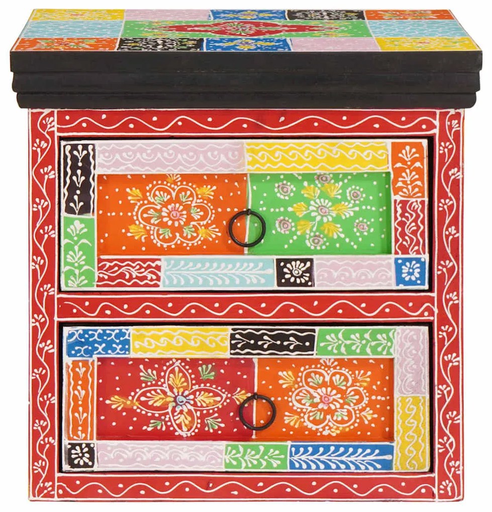 vidaXL Κομοδίνο με συρτάρι Πολύχρωμο 40 x 30 x 40 εκ