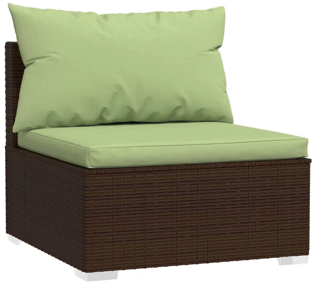 vidaXL Σαλόνι Κήπου Σετ 6 Τεμαχίων Καφέ Συνθετικό Ρατάν με Μαξιλάρια