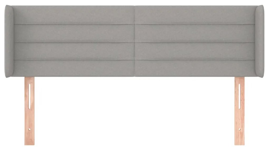 vidaXL Κεφαλάρι με Πτερύγια Ανοιχτό Γκρι 147x16x78/88 εκ. Υφασμάτινο
