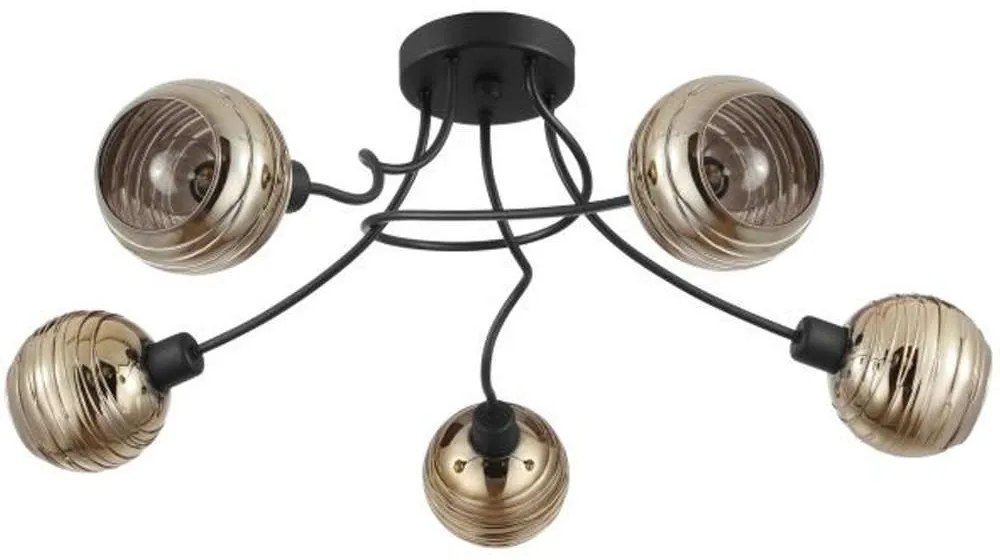 Φωτιστικό Οροφής - Πλαφονιέρα 39691 Creppo E14/5 Black-Gold Eglo Metal, Glass