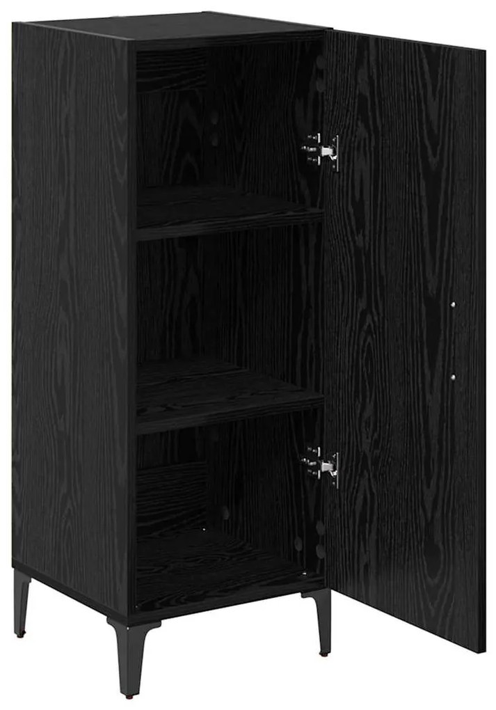 vidaXL Πλαϊνό γραφείο Μαύρη Οξυά 34,5 x 34 x 90 εκ. Επεξεργασμένο ξύλο