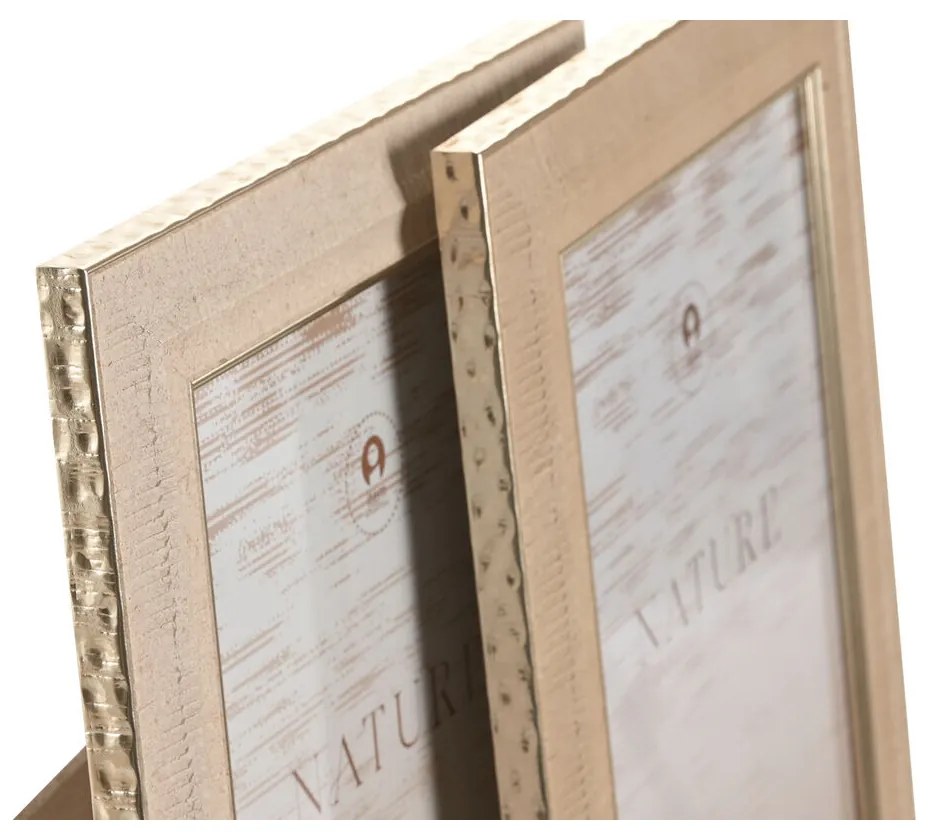 Κορνίζα Home ESPRIT Καφέ Μπεζ Κρυστάλλινο πολυστερίνη Σκανδιναβικός (4 Μονάδες)