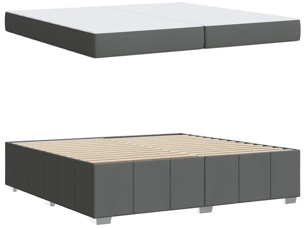 vidaXL Σκελετός Κρεβατιού Σκούρο γκρι 200 x 200 cm ύφασμα