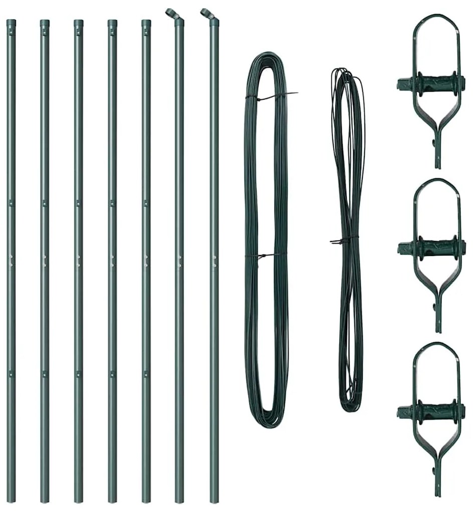 vidaXL Πό posts φράχτη Ρυθμιζόμενο Ύψος 7 pcs Πράσινο Ø32mm 150 εκ