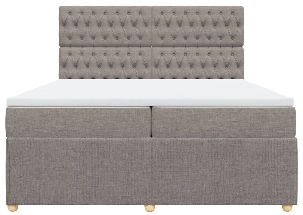 vidaXL Κρεβάτι Boxspring με Στρώμα Taupe 200x200 εκ. Υφασμάτινο