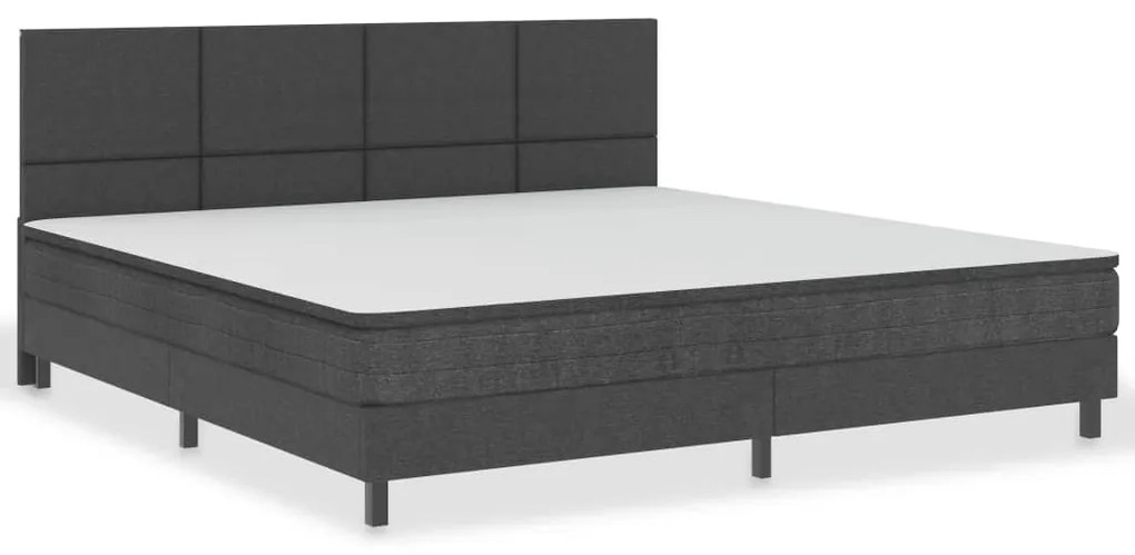 vidaXL Κρεβάτι Boxspring Σκούρο Γκρι 200 x 200 εκ. Υφασμάτινο