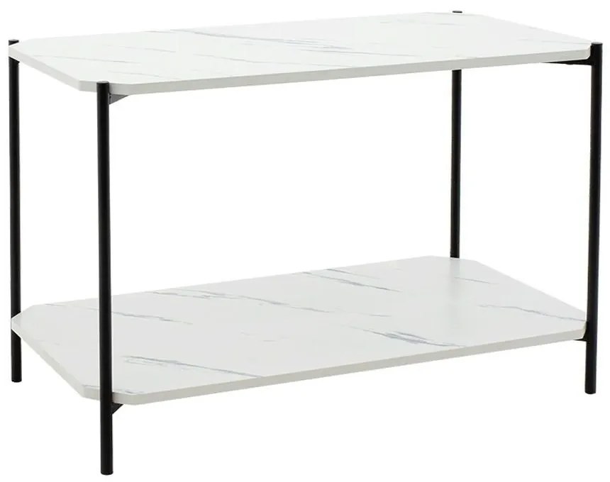 Τραπέζι Σαλονιού Mara 072-000065 80x40x55cm Marble White-Black