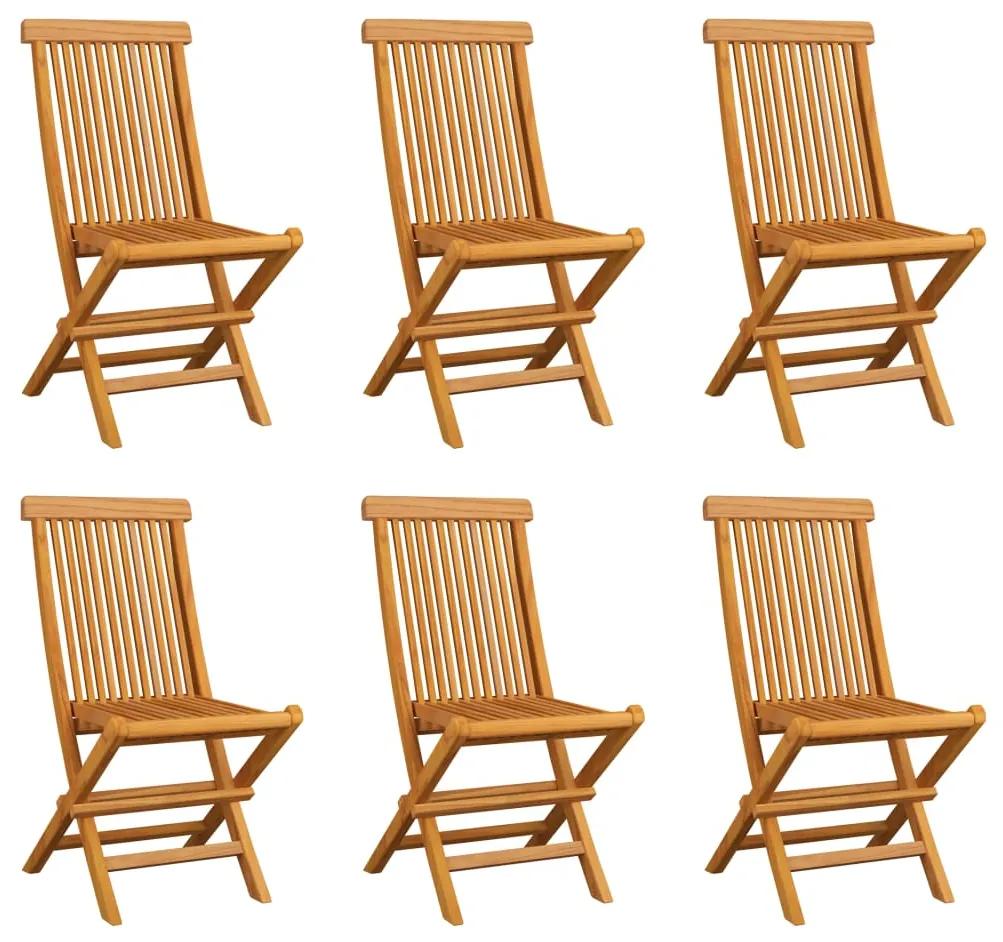 Καρέκλες Εξωτερικού Χώρου Πτυσσόμενες 6 τεμ. Μασίφ Ξύλο Teak