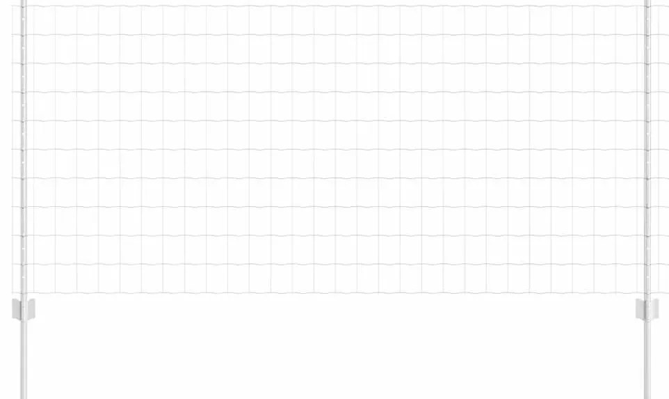 vidaXL Φράχτης με Στήλες. Ασημί 1 x 25 m Ατσάλι