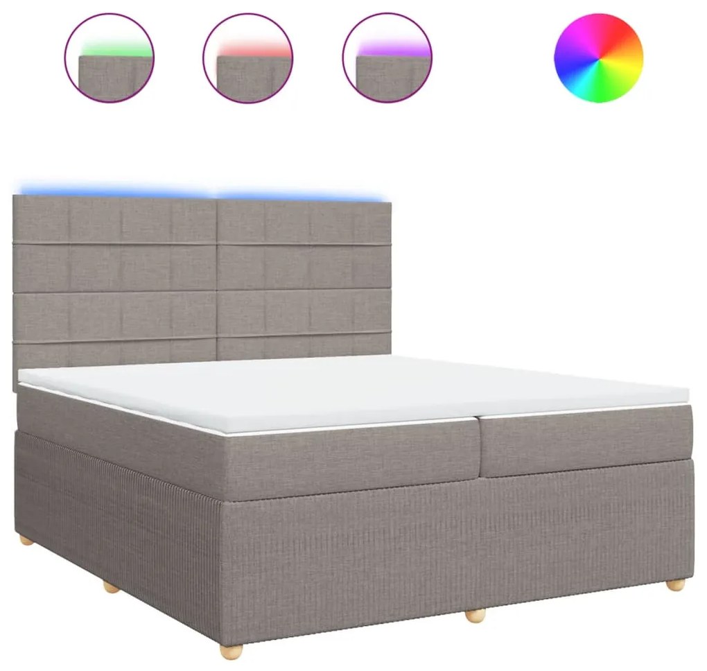 ΚΡΕΒΑΤΙ BOXSPRING ΜΕ ΣΤΡΩΜΑ TAUPE 200X200 ΕΚ. ΥΦΑΣΜΑΤΙΝΟ 3294467