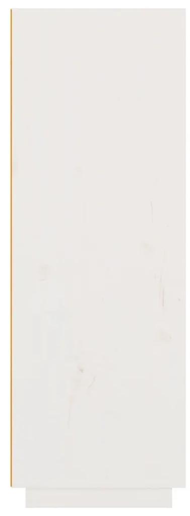 Ντουλάπι Ψηλό Λευκό 60x40x116,5 εκ. από Μασίφ Ξύλο Πεύκου - Λευκό
