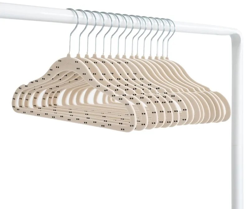 3Sprouts Παιδικές κρεμάστρες Αντιολισθητικές Double Dot beige (σετ 15 τμχ)